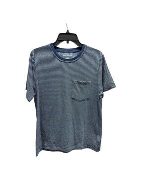 NEW United By Blue Blue Striped Pocket T-Shirt Small